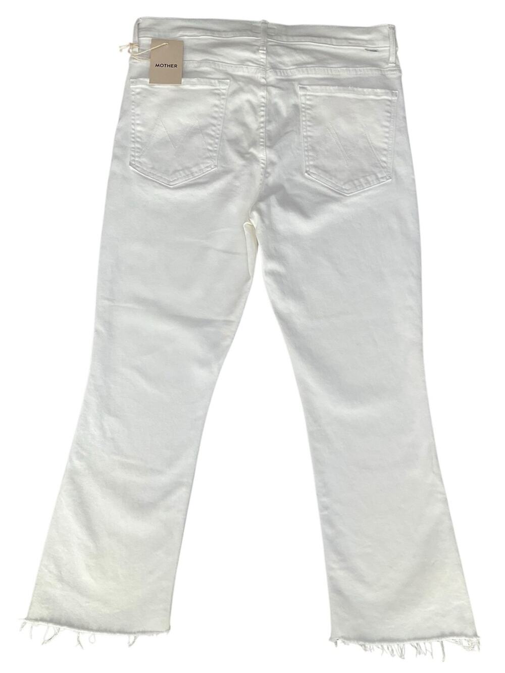 Mother Women's White Insider High Waist Crop Step Hem Jeans Size 34 NWT